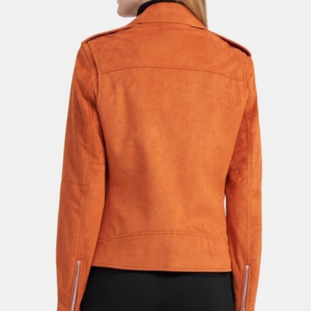 THEORY Faux Suede Modern Moto Jacket - Picture 4 of 5